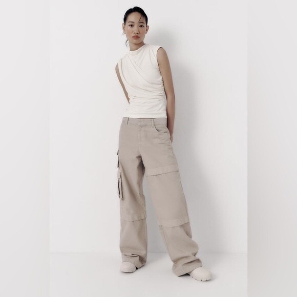 ZARA FULL LENGTH CARGO PANTS - Picture 4 of 7